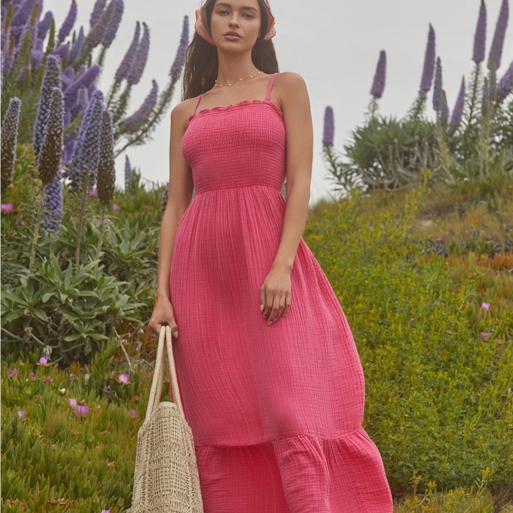 Anthropologie The Marisol Smocked Gauze Maxi Dress